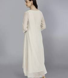 Off white chanderi silk plain kurta set