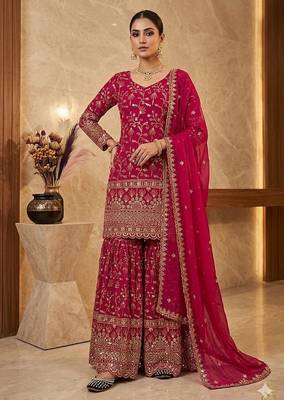 designer rani-pink sharara suit 2