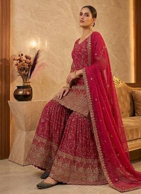designer rani-pink sharara suit 3