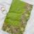 Parrot Green Color Multi thread embroidery cut work Georgette Saree