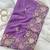 Purple Color Multi thread embroidery cut work Georgette Saree