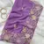 Purple Color Multi thread embroidery cut work Georgette Saree