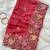 Red Color Multi thread embroidery cut work Georgette Saree
