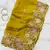 Yellow Color Multi thread embroidery cut work Georgette Saree