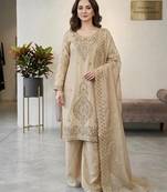 designer party wear gimmy silk top-plazzo and dupatta with heavy embroidery beads work