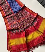 Blue Color patola Print Silk Saree