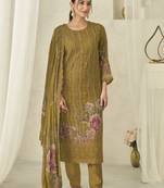  turmeric pure georgette embroidered dress material