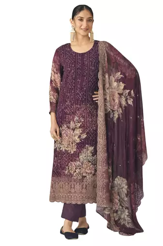  pista green pure georgette embroidered dress material