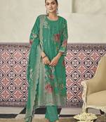 green lawn cotton digital printed dress material