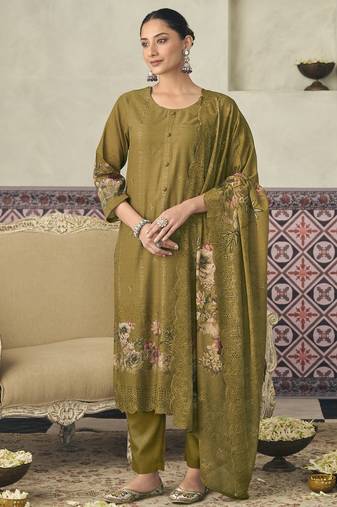  mustard lawn cotton digital printed dress material