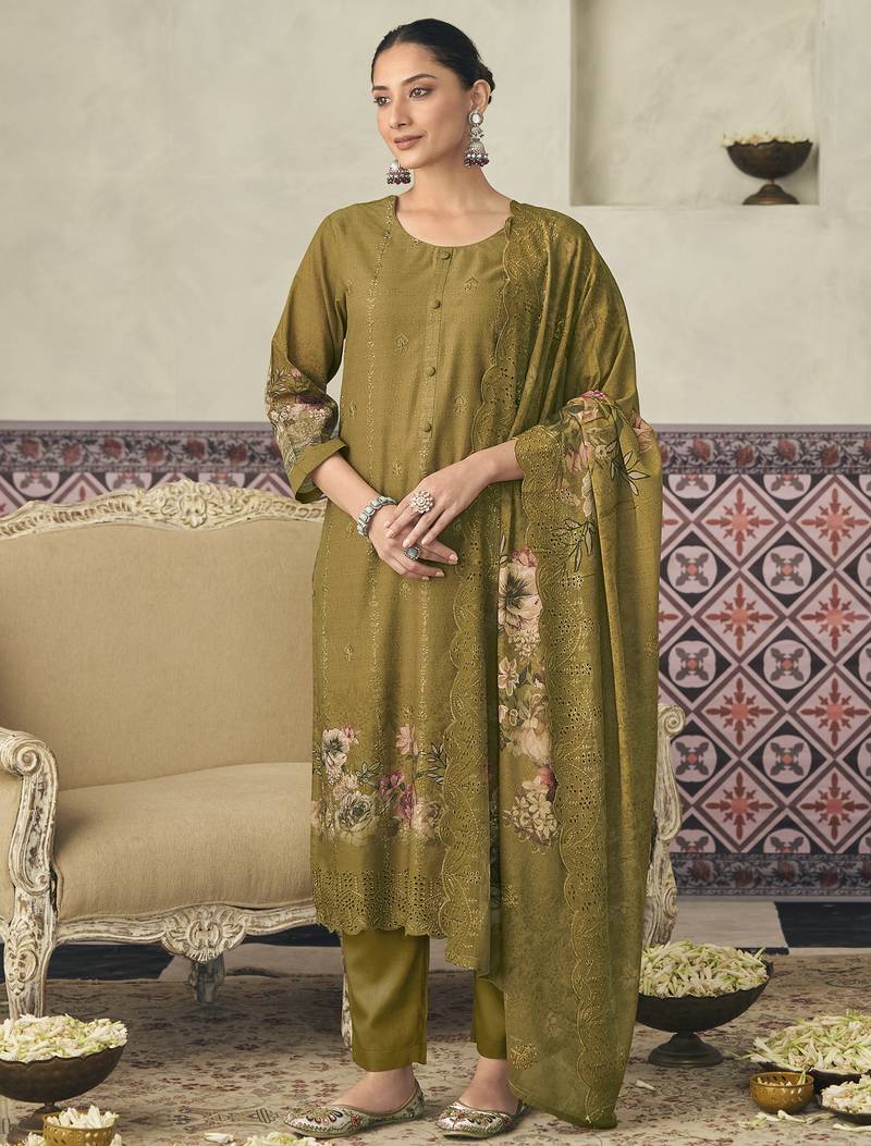  mustard lawn cotton digital printed dress material