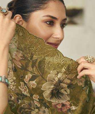  mustard lawn cotton digital printed dress material 2