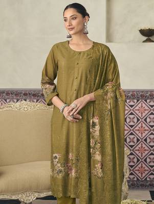  mustard lawn cotton digital printed dress material 3