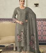  grey lawn cotton digital printed dress material