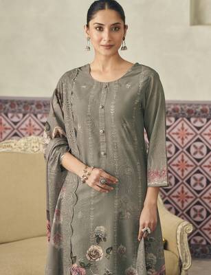  grey lawn cotton digital printed dress material 2