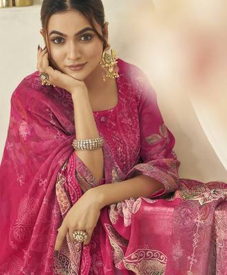  magenta pure georgette embroidered dress material 4