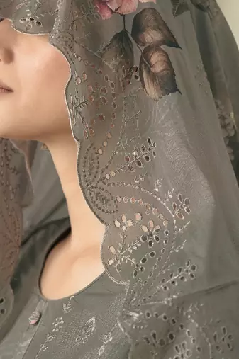  grey lawn cotton digital printed dress material