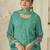  green pure georgette embroidered dress material