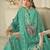  green pure georgette embroidered dress material