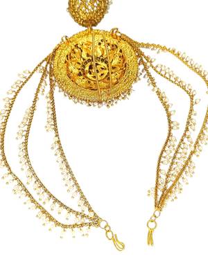 Gold plated south indian bun pin head jewellery 4