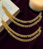 Gold plated two layered beaded earchain