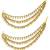Gold plated three layered beaded earchain