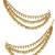 Gold plated three layered beaded earchain