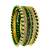 Gold plated set of 11 cz green silk thread bangle set