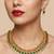 Handcrafted traditional gold plated green mango malai necklace set - ethnic kemp jewelry for weddings & festivals