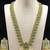Elegant green matte gold-plated kemp mango haram necklace set with jhumkas