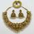 Antique gold-plated temple jewelry set: handcrafted goddess lakshmi & peacock necklace with jhumka earrings