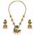 Traditional antique gold plated peacock necklace set with jhumka earrings ethnic indian jewelry for weddings & festivals