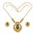 Traditional gold-plated emerald green pendant necklace set - handcrafted ethnic jewelry for women