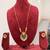 Traditional gold-plated emerald green pendant necklace set - handcrafted ethnic jewelry for women