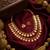 Exquisite gold-plated lakshmi coin temple jewelry set - traditional kaasu mala necklace & earrings