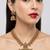 Elegant green-red matte gold-plated kemp mango haram necklace set with jhumkas