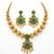 Traditional green stone necklace set with matching earrings