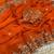 Orange fendy chiffon two ton saree and blouse with sequence embroidery work