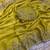 Lemon yellow fendy chiffon two ton saree and blouse with sequence embroidery work