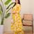 light yellow rayon printed a line kurta with pant set