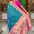 Indian sky blue zari motif weaving work paithani silk saree