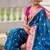 Indian blue zari motif weaving work paithani silk saree