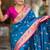 Indian blue zari motif weaving work paithani silk saree