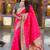 Indian pink zari motif weaving work paithani silk saree