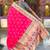 Indian pink zari motif weaving work paithani silk saree
