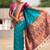 Indian sky blue zari motif weaving work paithani silk saree