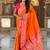 Designer orange meenakari weaving work paithani silk saree