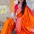 Designer orange meenakari weaving work paithani silk saree