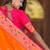 Designer orange meenakari weaving work paithani silk saree