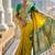 Designer lemon green meenakari weaving work paithani silk saree